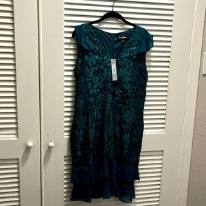 Elegant mini lace and floral dress